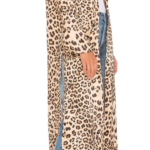 REVOLVE Delaney Duster In Leopard House of Harlow 1960 Long Jacket Coat Sz Small - Picture 2 of 9
